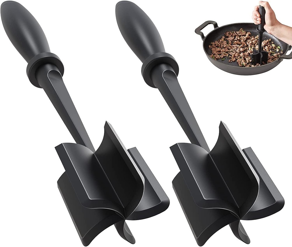 2Pack Meat Chopper Upgrade Hamburger Smasher, Masher for Ground Beef