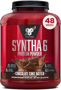 BSN SYNTHA-6 Premium Protein Powder, 8g Fiber, Whey Isolate, 48 Servings