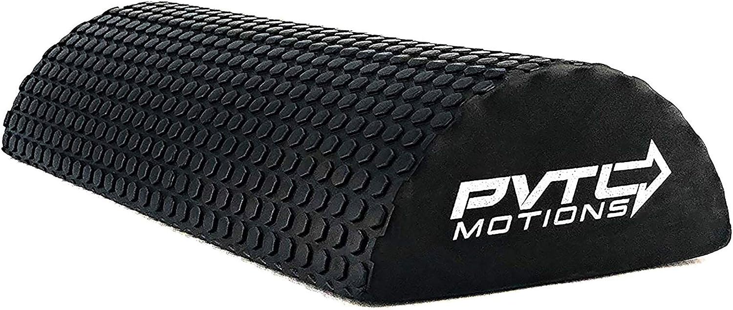 Half Foam Roller 12 inch Foam Roller for Physical Therapy and Exercise Black Equipment (Half Round Black 6" X 12") Downloadable Stretching Chart Included