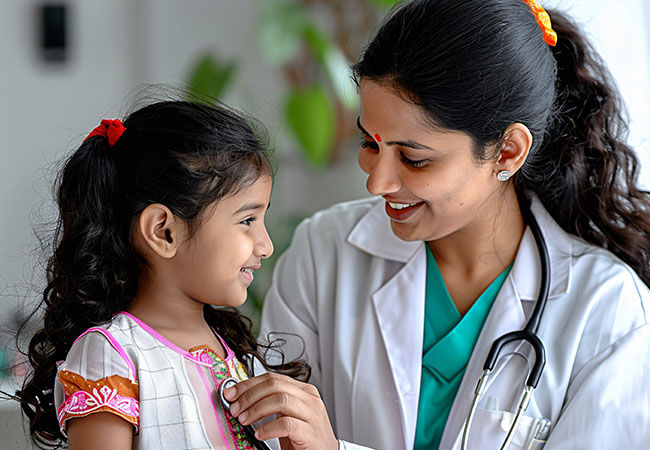Pediatrician Examining Young Child