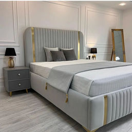 grey bed 