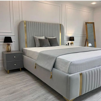 grey bed