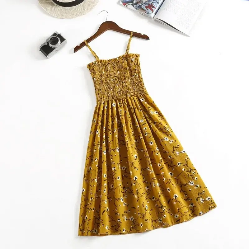 Miniatura: Vestido curto feminino de chiffon sem mangas, modelo camisola.
