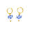 Thumbnail: 18K Gold Ceramic Floral Heart Earring