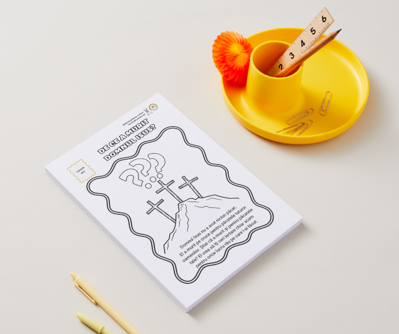 Miniatură: Carte de colorat, cu activități - De ce a murit și a înviat Domnul Isus?