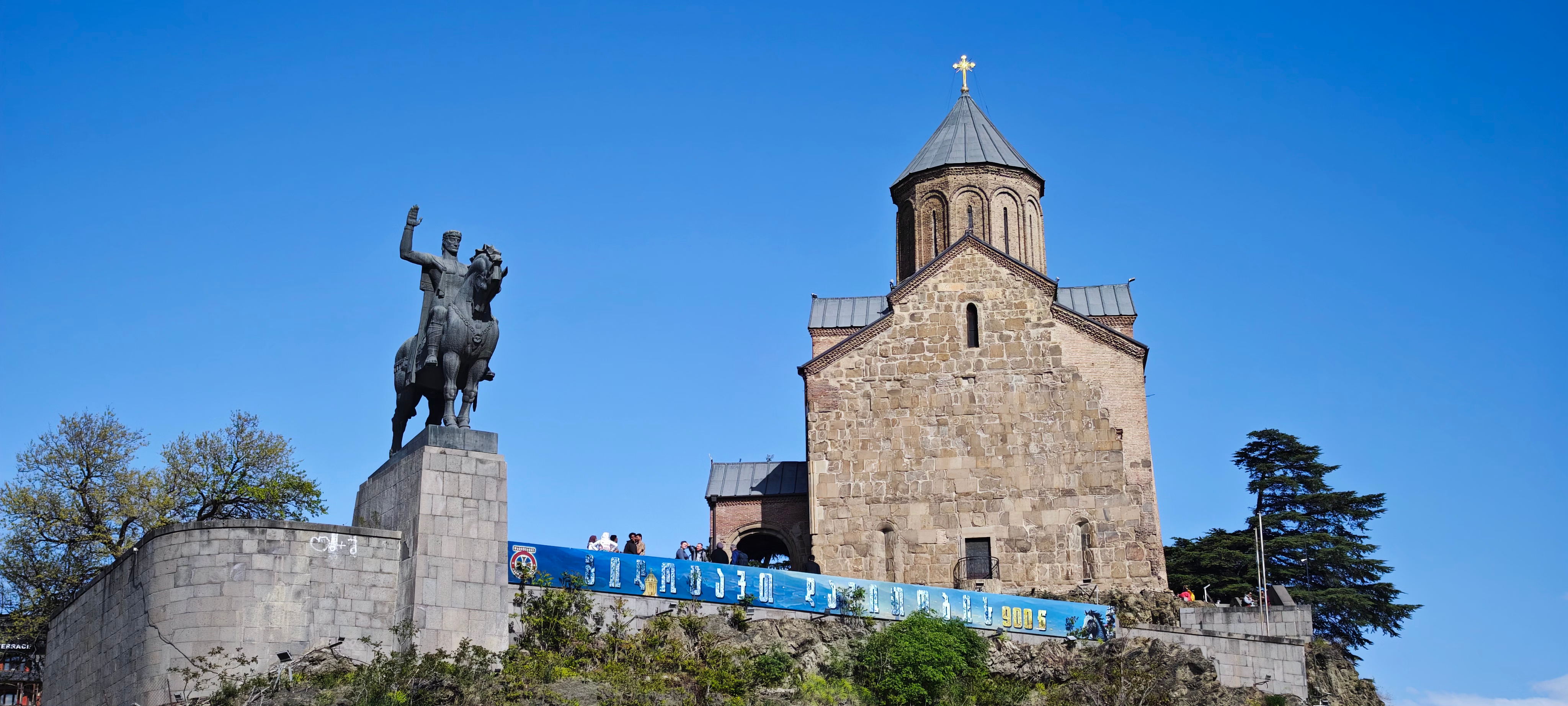 Metekhi Church and the Equestrian Statue of King Vakhtang Gorgasali