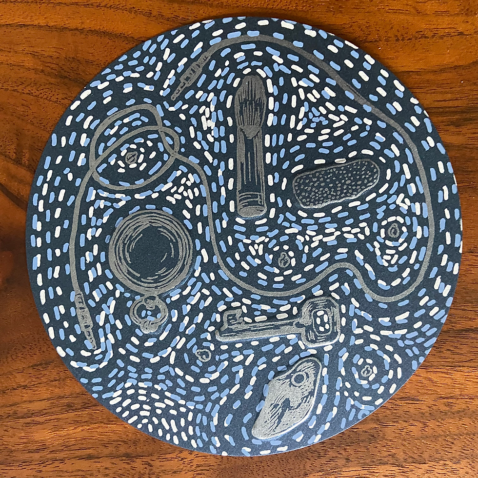 Thumbnail: "Trinkets" Screenprint w/ Embossing
