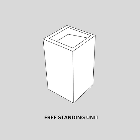 Freestanding basin unit
