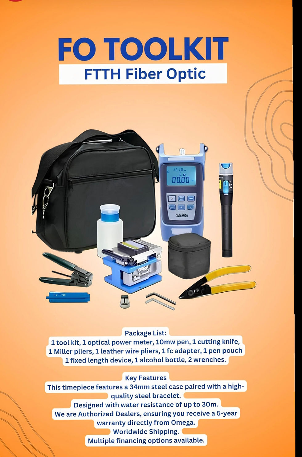Thumbnail: FTTH TOOLS KIT FIBER OPTIC SET