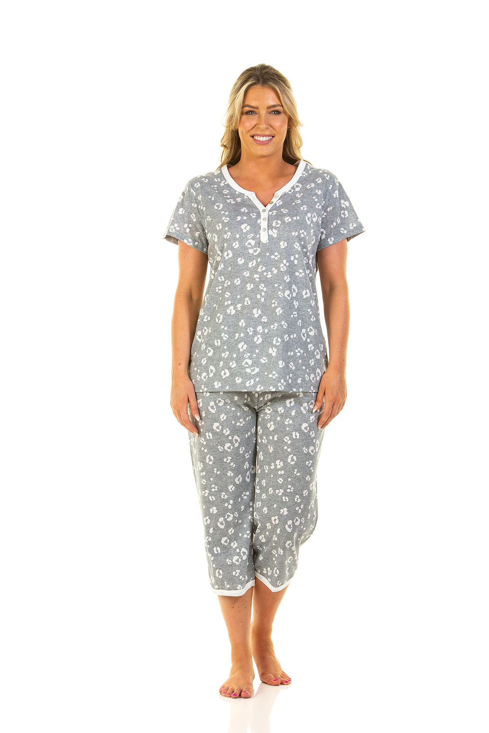 Leopard Print Cropped Pyjama Set