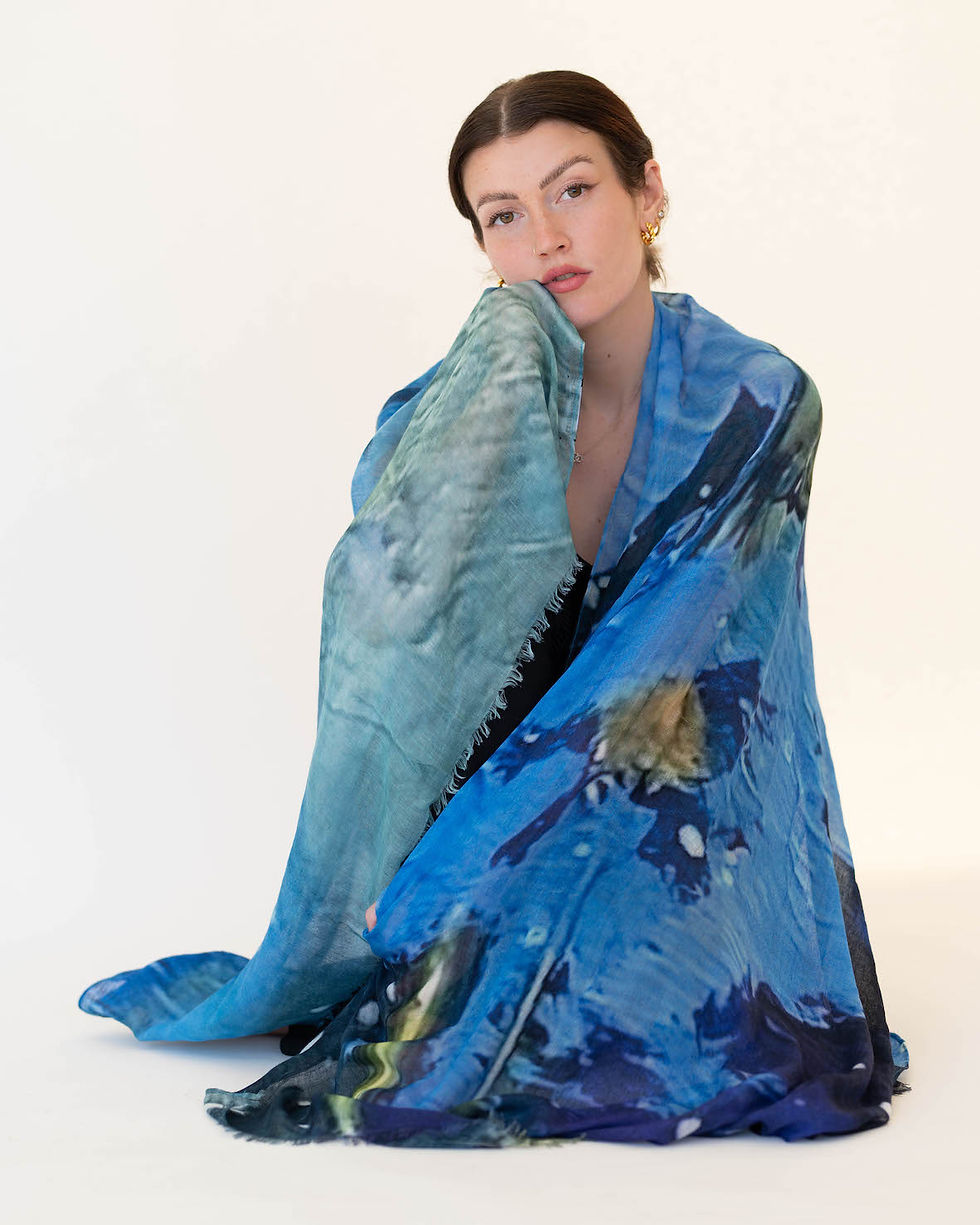 Thumbnail: FORGET-ME-NOT CASHMERE WRAP