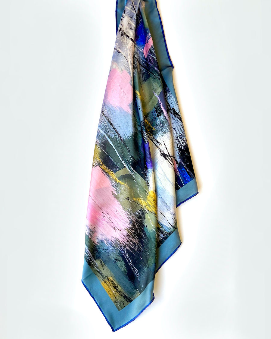 Thumbnail: "MEADOW" PINKS SILK SCARF