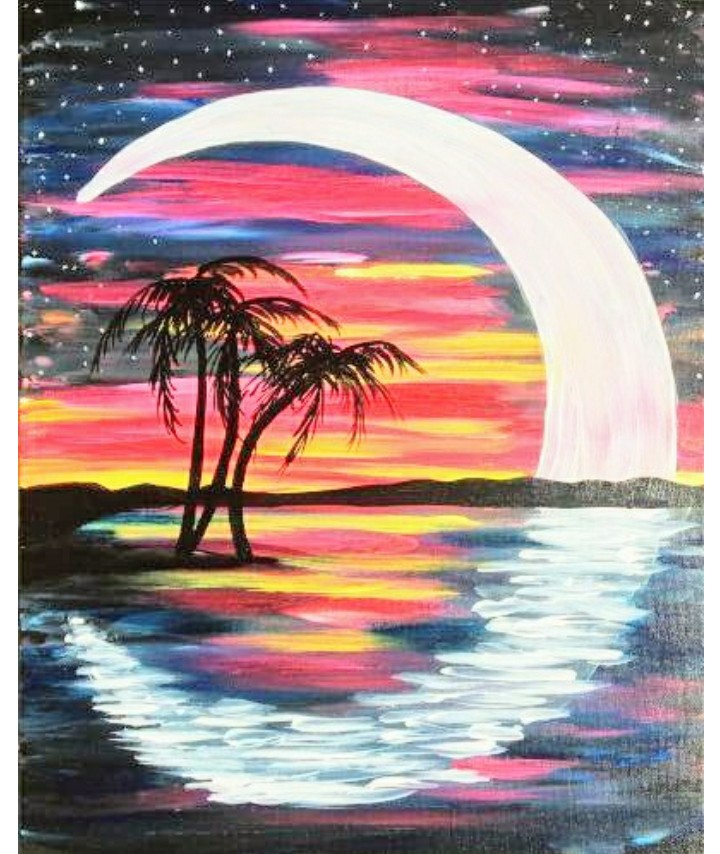 Tropical Moon Rise