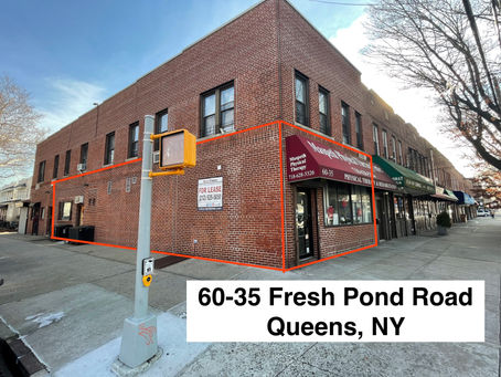 60-35 Fresh Pond Road, Queens, Flushing, NY - Corner Retail, 1500sf @ $45 psf