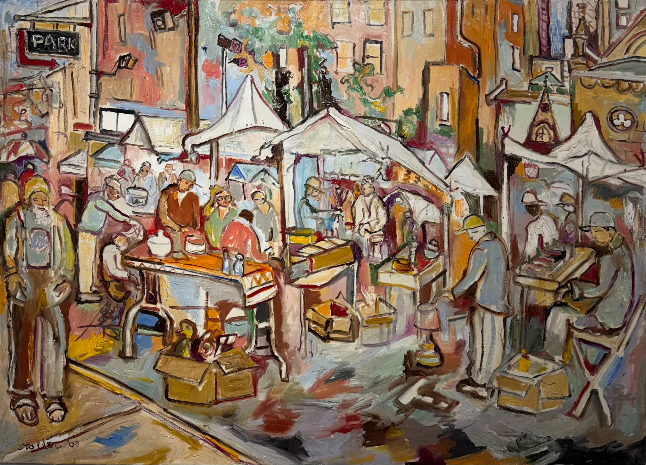 43-26th Street Market in rain,Stoller