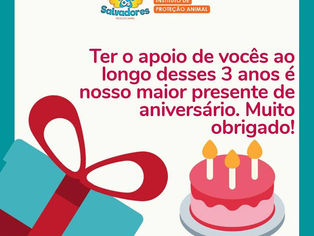 Instituto OS SALVADORES completa 3 anos em atuação na Proteção Animal