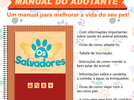 Manual do Adotante; para melhorar a vida do seu pet.