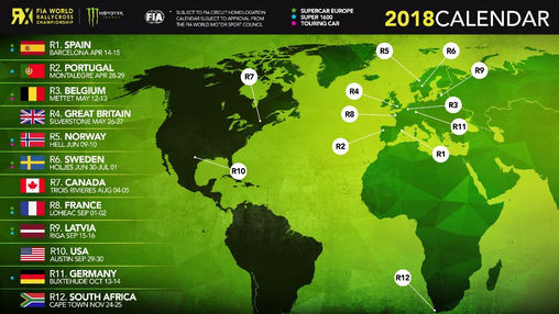 WORLD RX ANNOUNCES 2018 CALENDAR: NEW EVENTS AT SILVERSTONE AND COTA