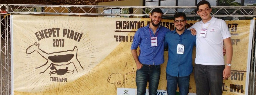Presença de Luan Duarte, Eduardo Viana e Emerson da Trindade do PETMEC-CG no ENEPET em Teresina.