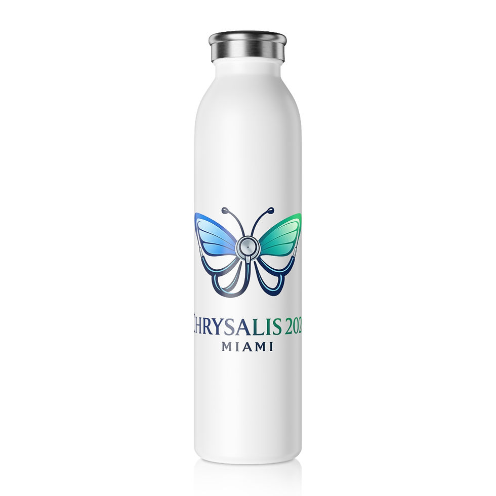 Thumbnail: Chrysalis 2024 Miami Slim Water Bottle – Butterfly Logo Insulated Bottle