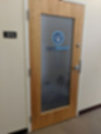 Etched Glass with Design and Logo Portland