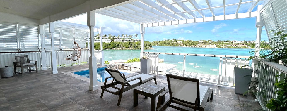 private verandah in a waterfront suite at Hammock Cove Antigua