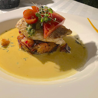 Snapper in a saffron sauce