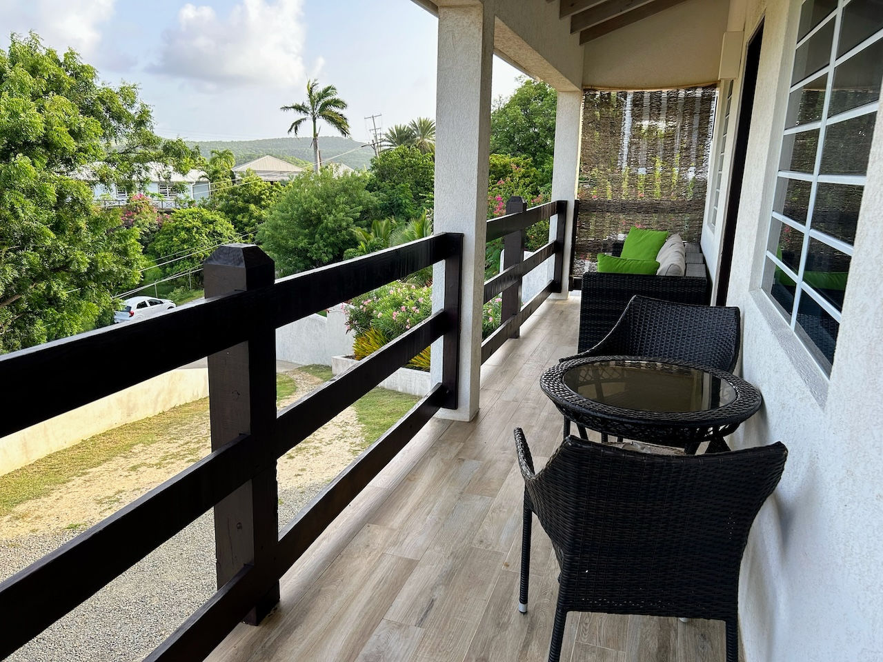 Private seating area on the verandah of the Sunrise Suite