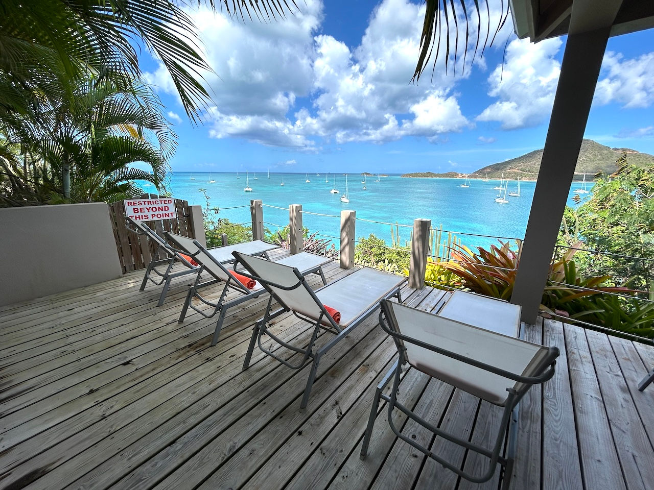 Outside seating with loungers