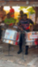 Steel band performance at Shirley Heights lookout