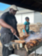 Barbecue food at Shirley Heights party on Sundays