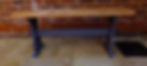 Wooden bench Painted blue using chalk paint