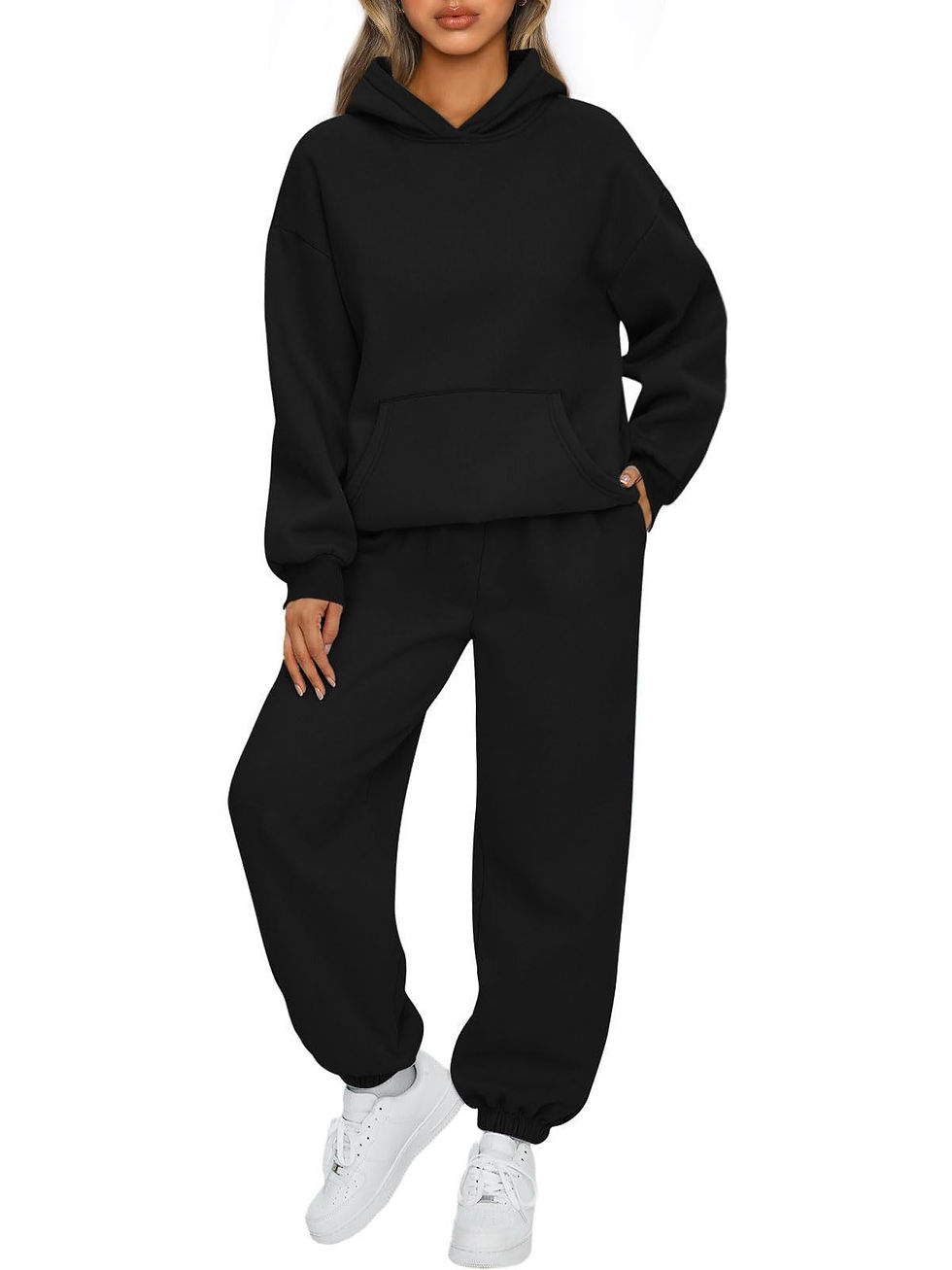 Thumbnail: Women's Hooded Sweatshirt and Pants Two-Piece Set