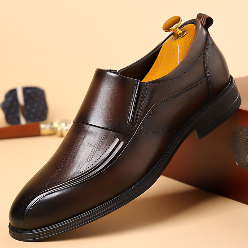 Thumbnail: Mens Leather Slip-On Business Shoes
