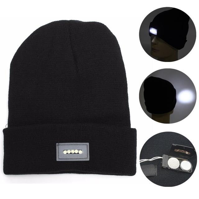 Thumbnail: LED Beanie Knit Cap Ultra Bright Hands Free Lighted Hat with - 2 Pack