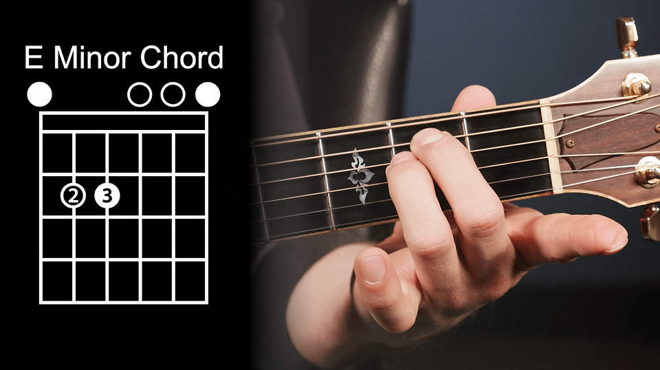 How to play E minor guitar chord.