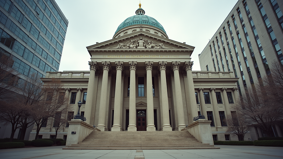 Eye-level view of Indianapolis bankruptcy court building
