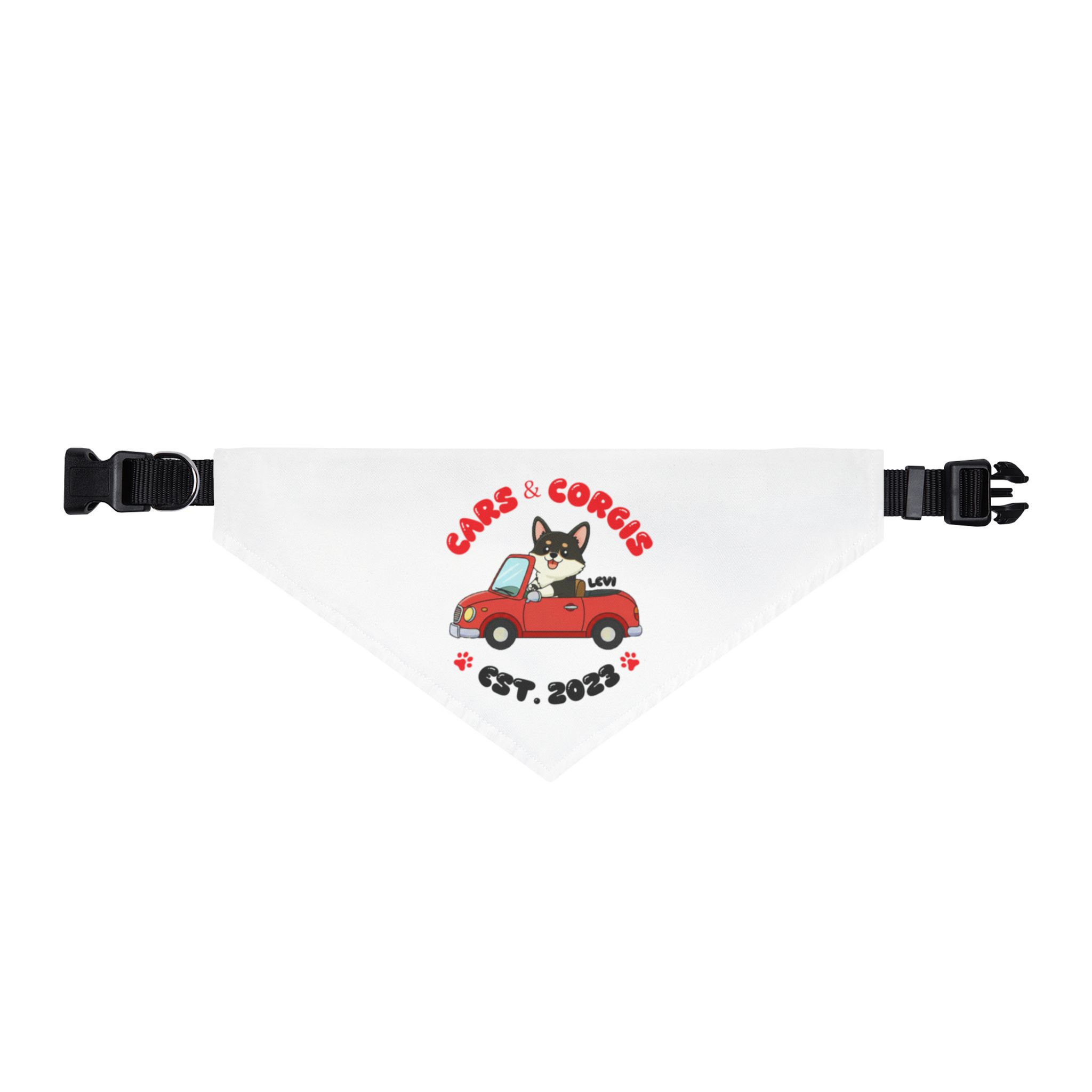 Cars & Corgis (XL) Pet Collar Bandanna Car