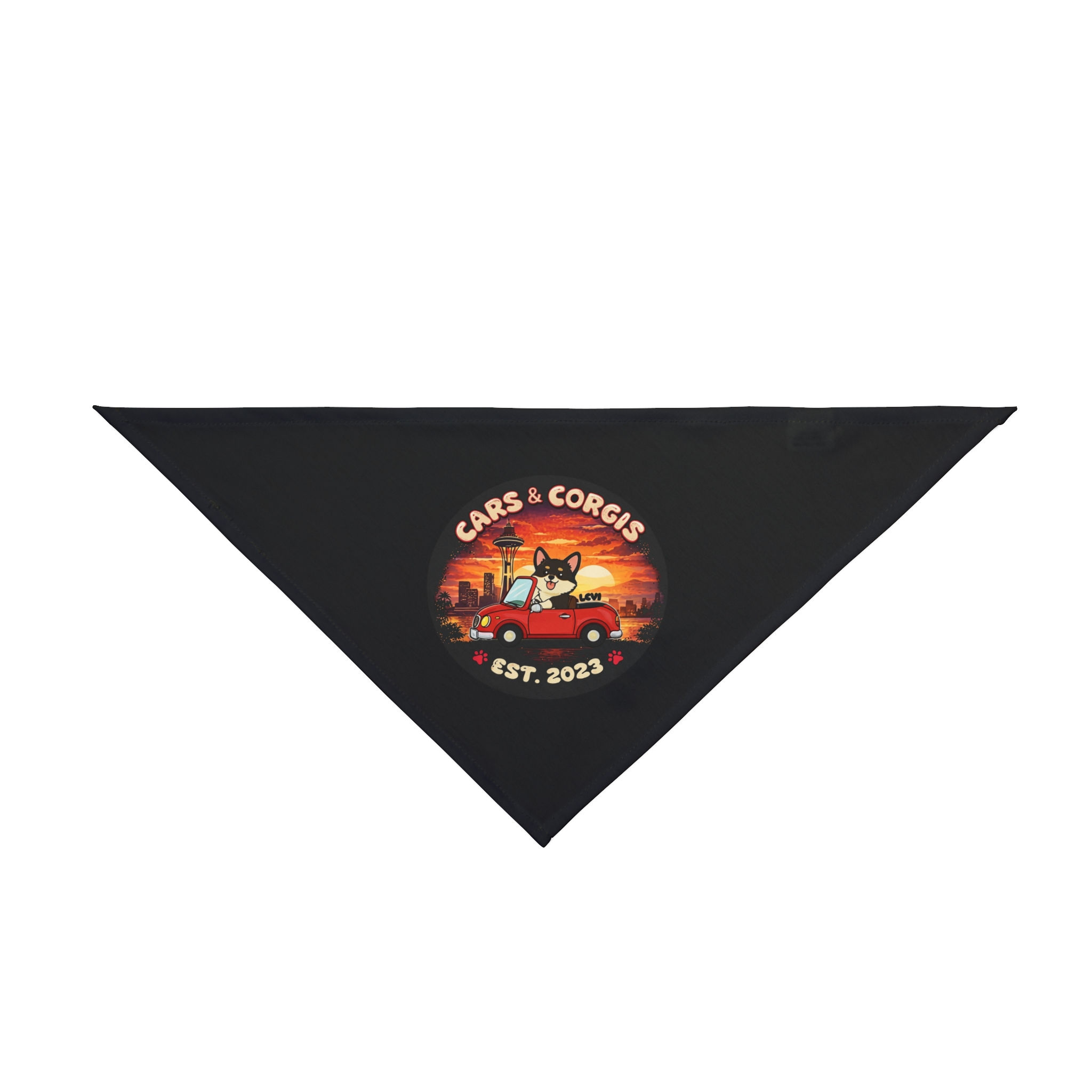 Cars & Corgis (20") Pet Bandanna Sunset