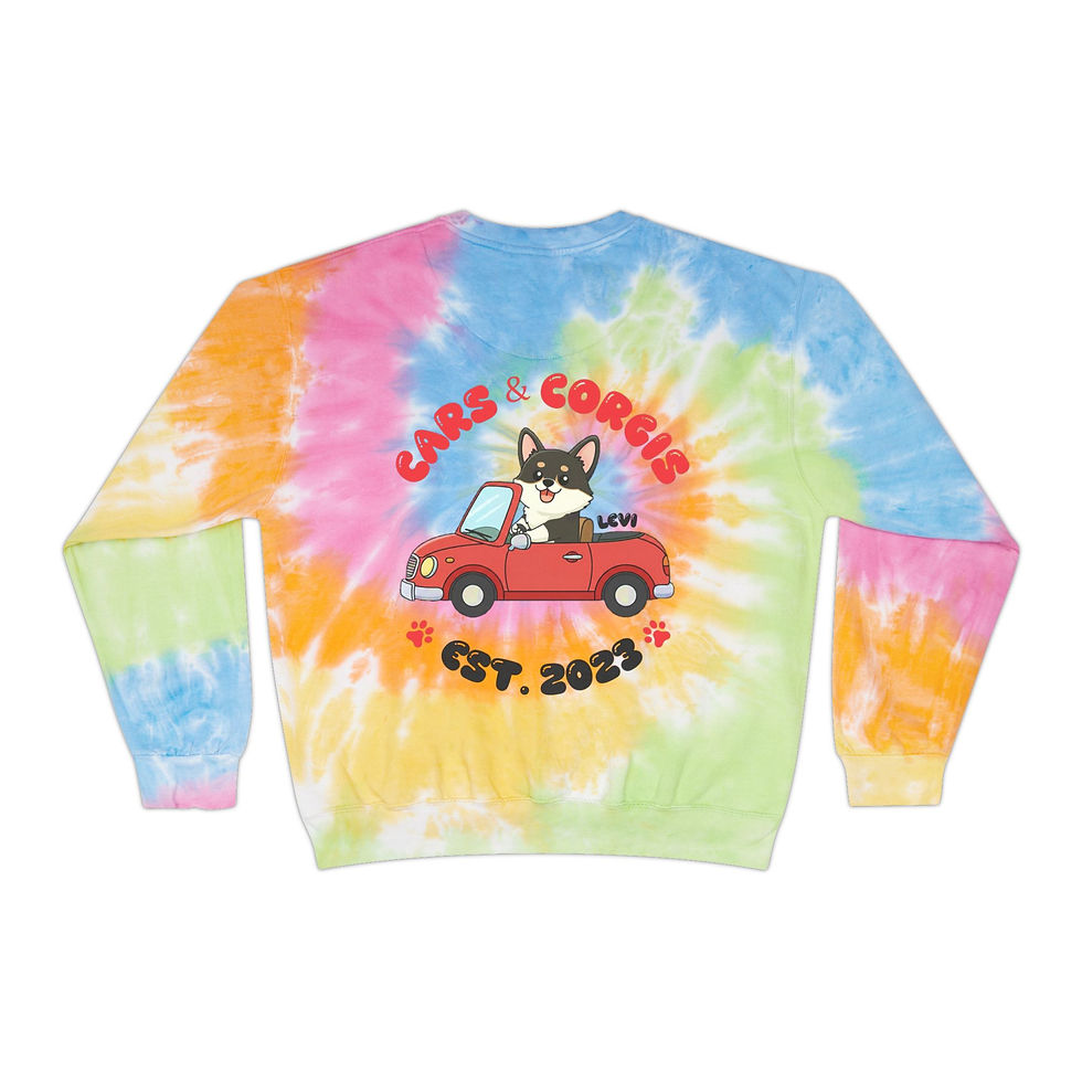 Thumbnail: Cars & Corgis (Car) Tie-Dye Sweatshirt
