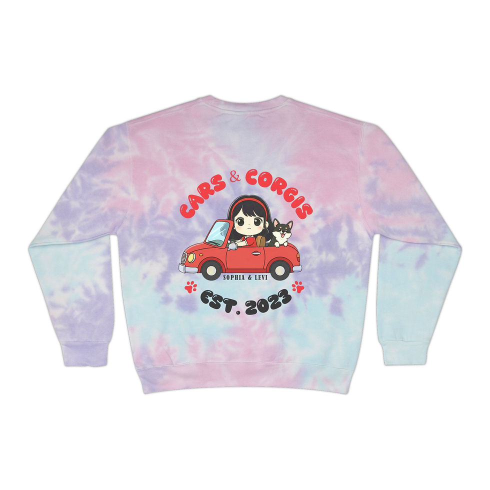 Thumbnail: Cars & Corgis Tie-Dye Sweatshirt