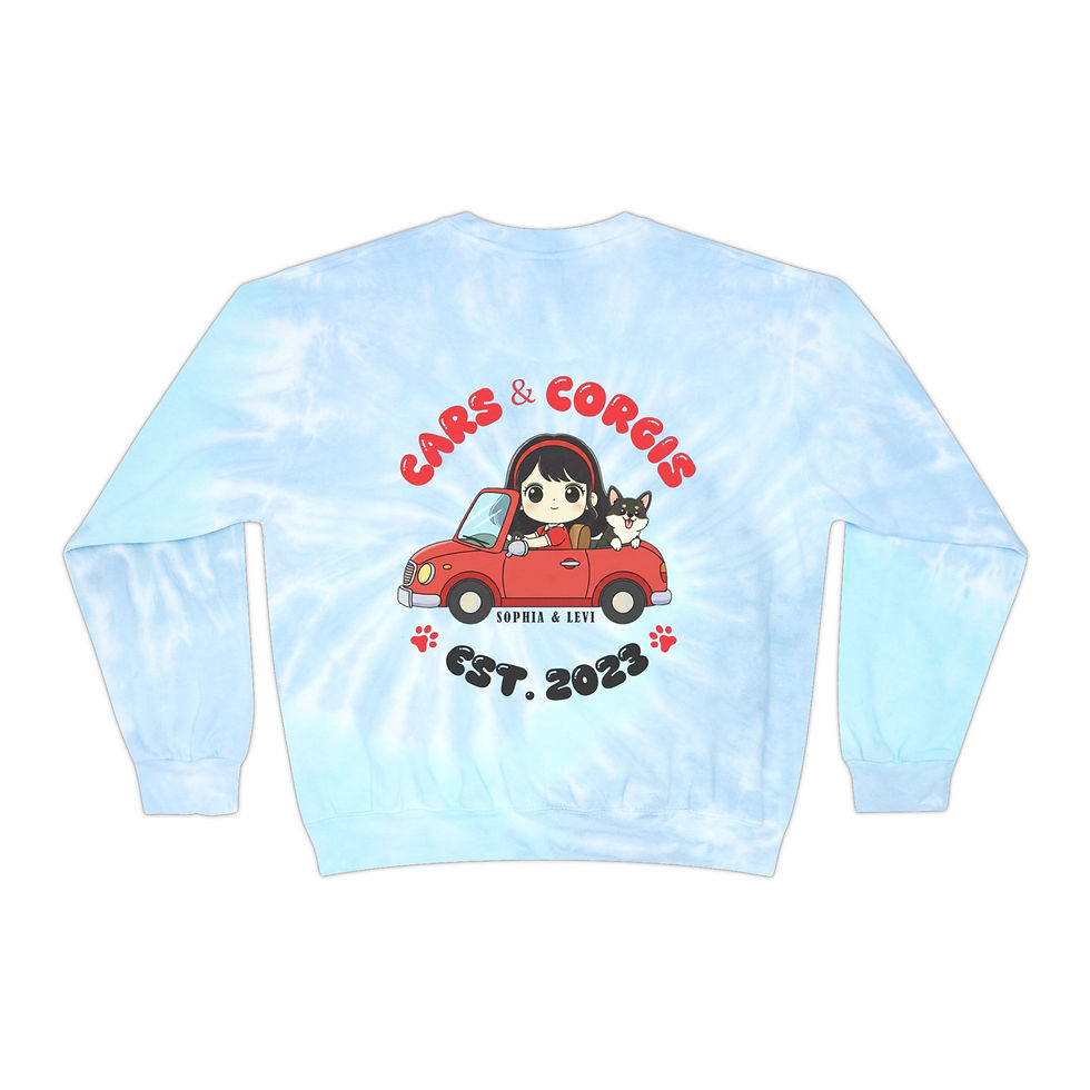 Thumbnail: Cars & Corgis Tie-Dye Sweatshirt