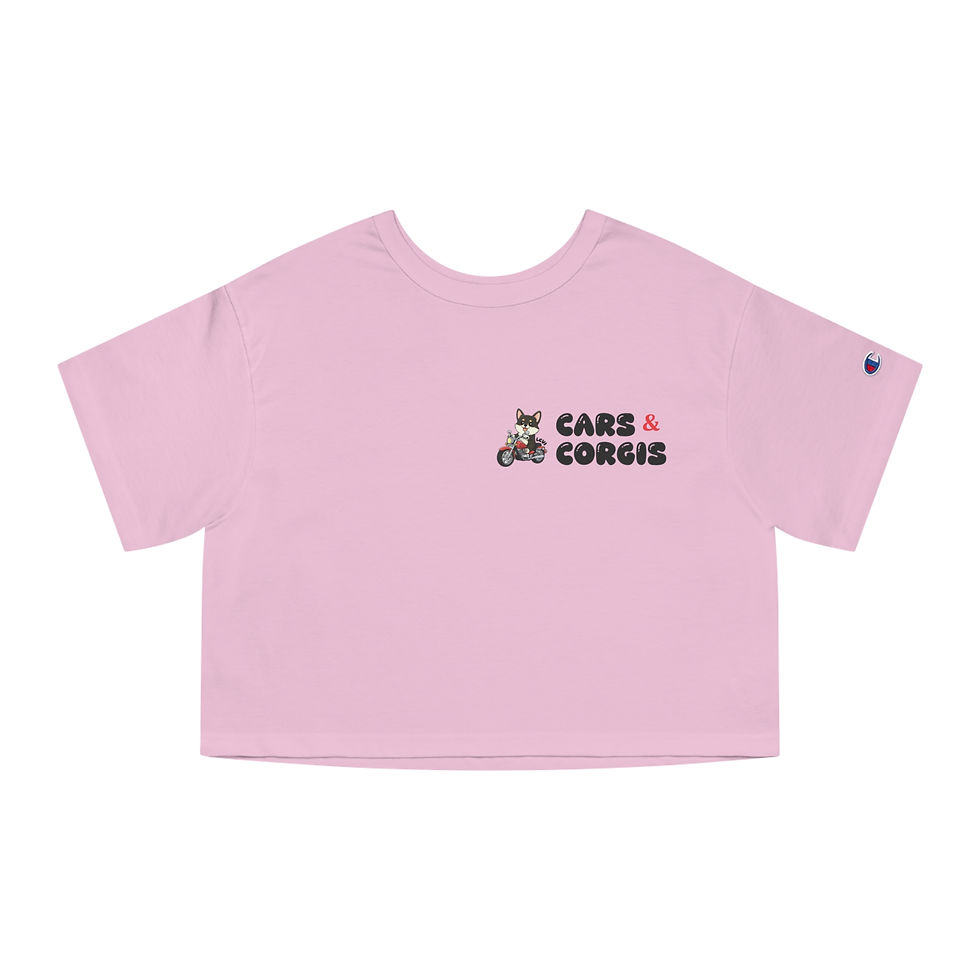 Thumbnail: Cars & Corgis (Motorcycle) Cropped Shirt