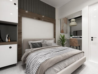 Contemporary indian interior design with work desk space