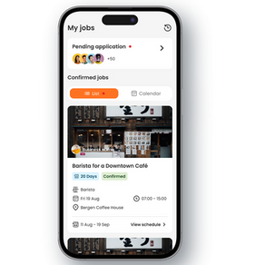 Functionalities of "My Jobs" section in the Time2Staff app