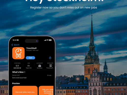 Time2Staff launches in Stockholm: New hospitality job opportunities in Sweden!