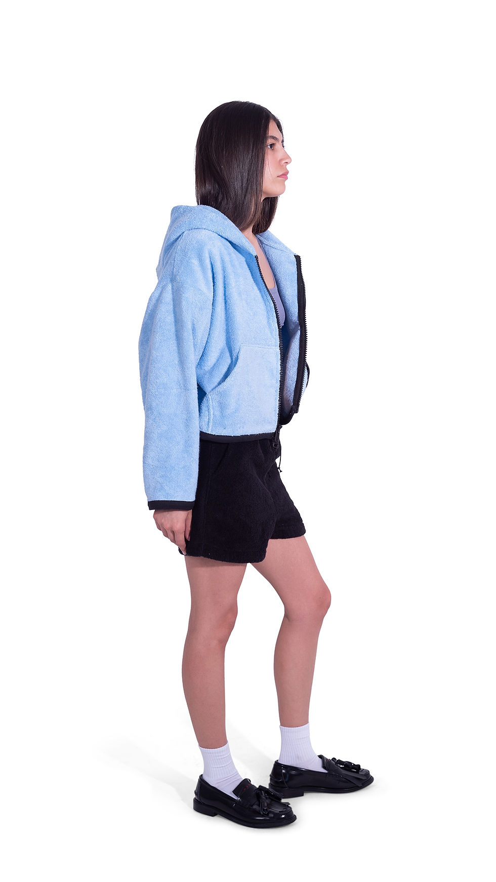 Thumbnail: TERRY TOWELING JACKET IN LIGHT BLUE