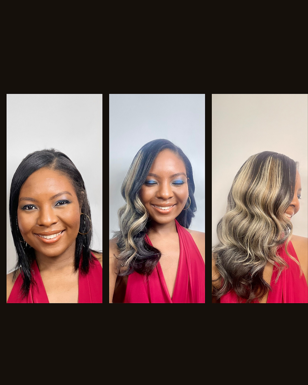 Thumbnail: Blonde seamless clip-in human hair extensions for natural blending