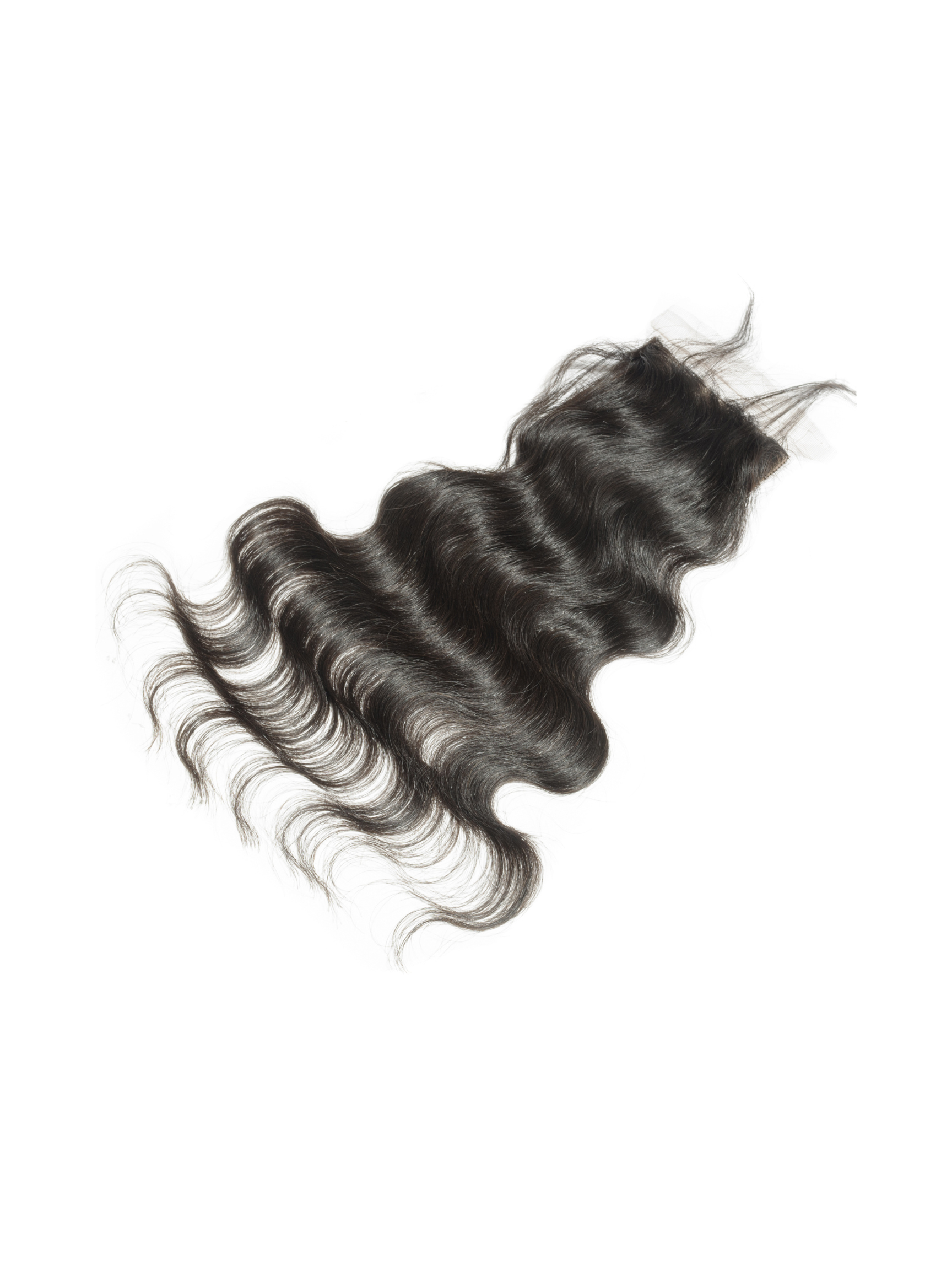 Luxe natural wave human hair closure for seamless blending