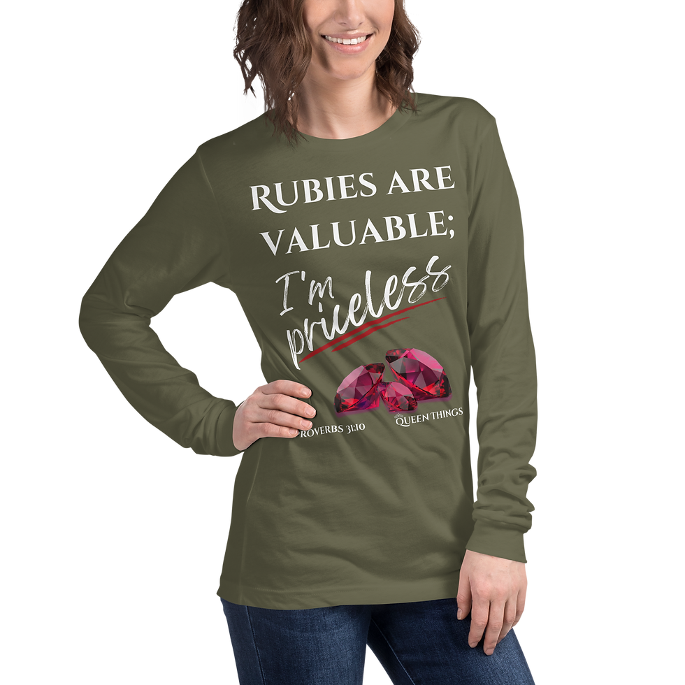 Thumbnail: "Priceless" in White Unisex Long Sleeve Tee